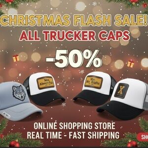 Black and White Trucker Cap with Patch